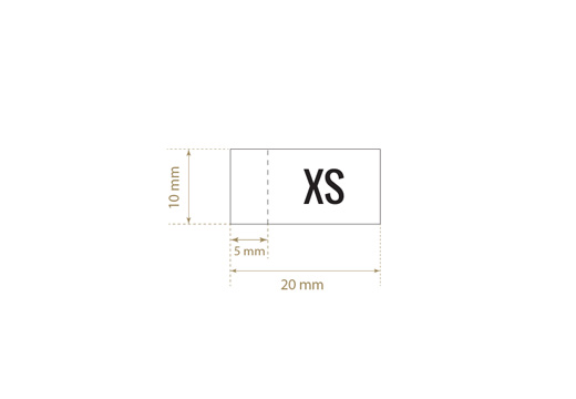 Size label for clothes Model TC-M174