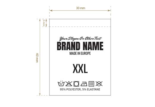 Laundry care and size label Model TC-M300