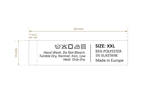 Laundry care label Model TC-M402
